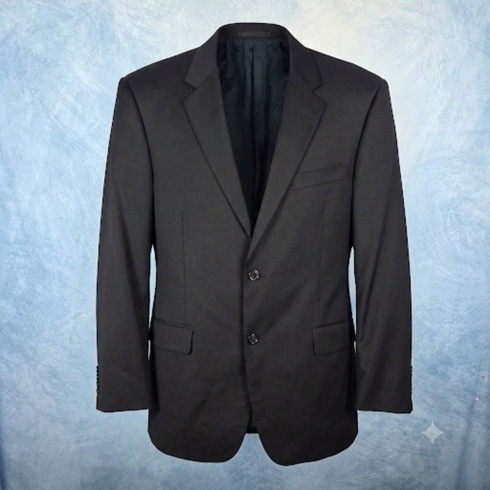 Gucci Mens Black 100% Wool 2 Button Blazer Sport Coat Jacket Size 54R Italy